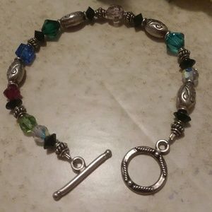 Silver ad Swarovski crystal handmade bracelet